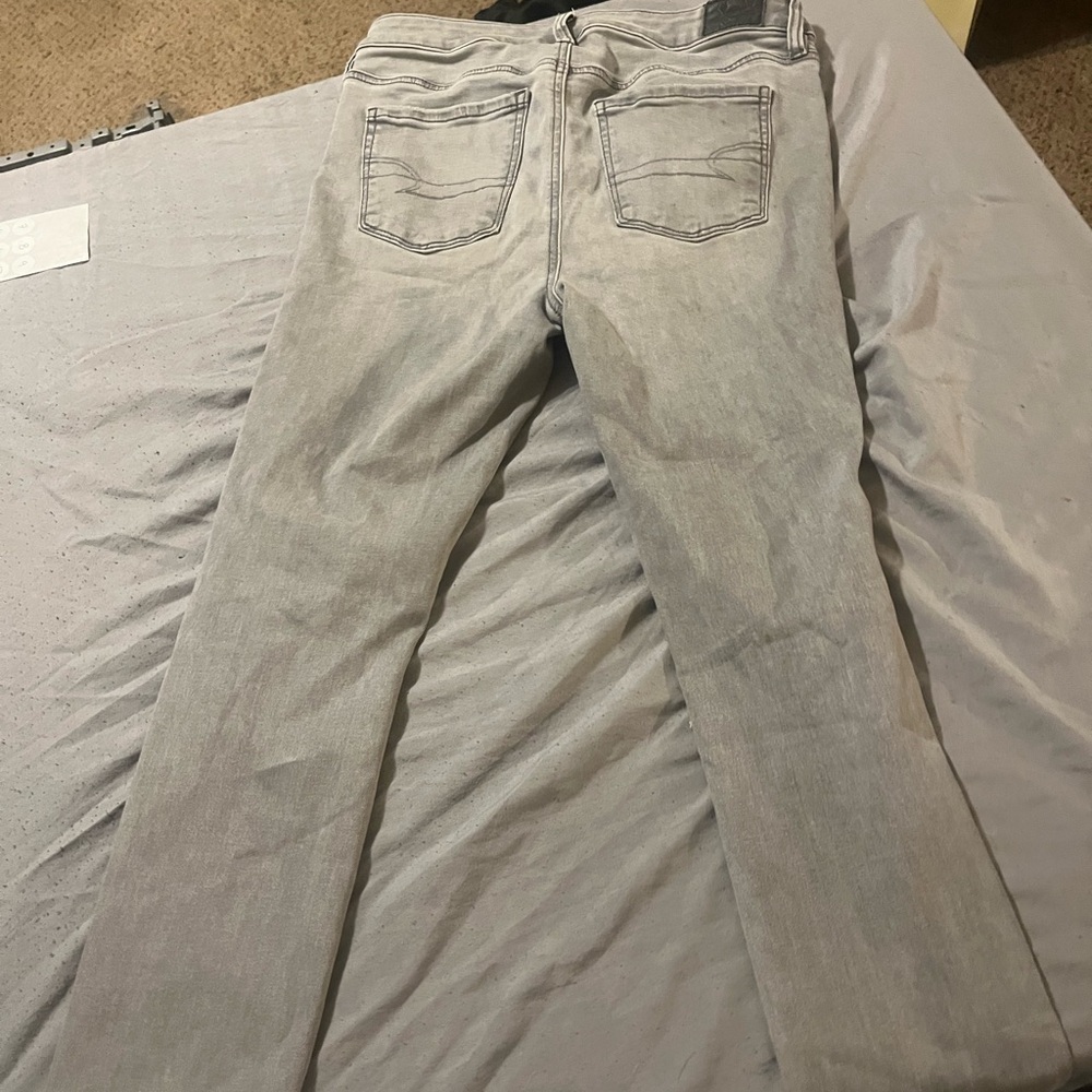 American Eagle next level stretch Distressed Gray Women Jeans - Picture 2 of 2